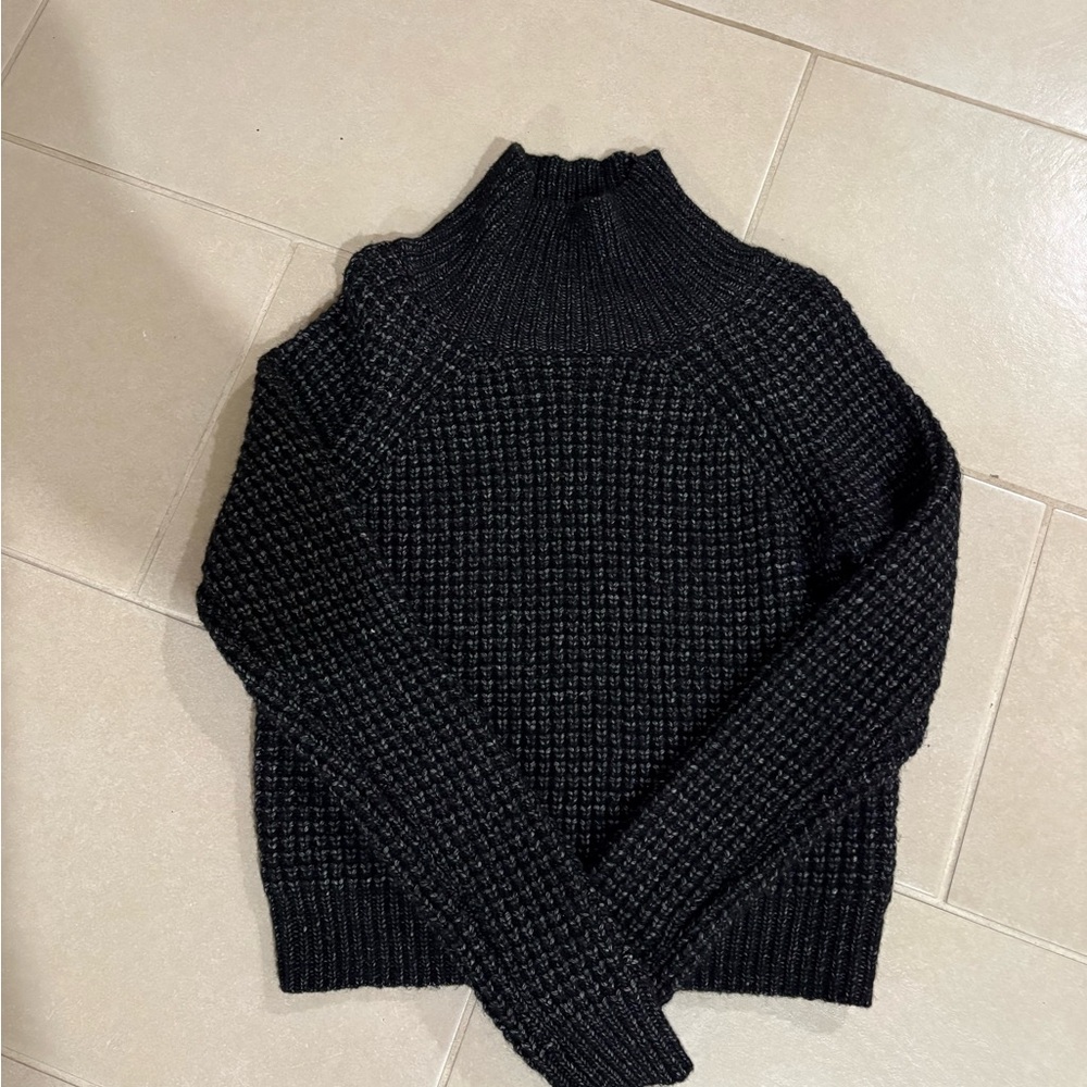 NWOT Aritzia Wilfred Thais Waffle Knit Mock Neck Sweater Alpaca & Wool Blend XS